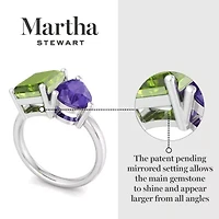 Lab Created Martha Stewart Carat Peridot and Amethyst Two Stone Ring Sterling Silver