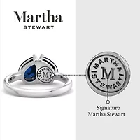 Lab Created Martha Stewart / Carat Sapphire Two Stone Ring Sterling Silver