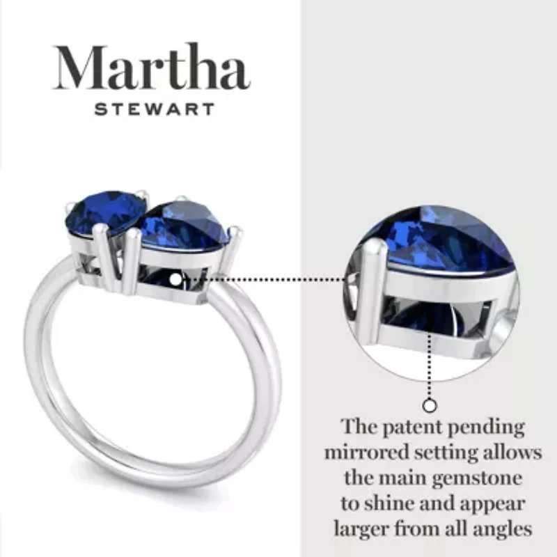 Lab Created Martha Stewart / Carat Sapphire Two Stone Ring Sterling Silver