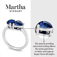 Lab Created Martha Stewart / Carat Sapphire Two Stone Ring Sterling Silver