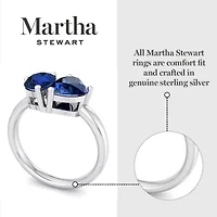 Lab Created Martha Stewart / Carat Sapphire Two Stone Ring Sterling Silver
