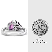 Lab Created Martha Stewart / Carat Pink Sapphire and Amethyst Two Stone Ring Sterling Silver