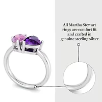 Lab Created Martha Stewart / Carat Pink Sapphire and Amethyst Two Stone Ring Sterling Silver
