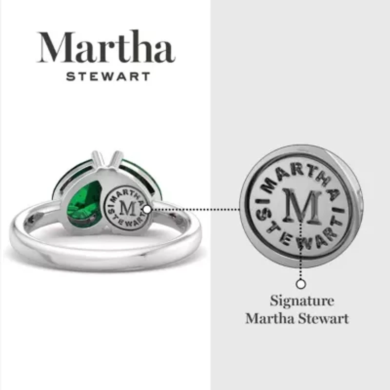 Lab Created Martha Stewart Carat Emerald Two Stone Ring Sterling Silver