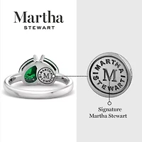 Lab Created Martha Stewart Carat Emerald Two Stone Ring Sterling Silver