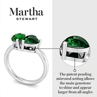 Lab Created Martha Stewart Carat Emerald Two Stone Ring Sterling Silver
