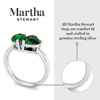 Lab Created Martha Stewart Carat Emerald Two Stone Ring Sterling Silver