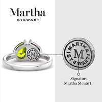 Lab Created Martha Stewart / Carat Peridot and Pink Sapphire Two Stone Ring Sterling Silver