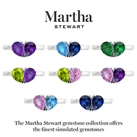 Lab Created Martha Stewart / Carat Peridot and Pink Sapphire Two Stone Ring Sterling Silver