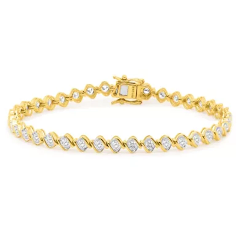 Lab Created 3CTW Grown Diamond Bracelet Gold Plated Sterling Silver