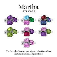 Lab Created Martha Stewart 3 3/4 Carat Peridot Three Stone Cluster Ring Sterling Silver