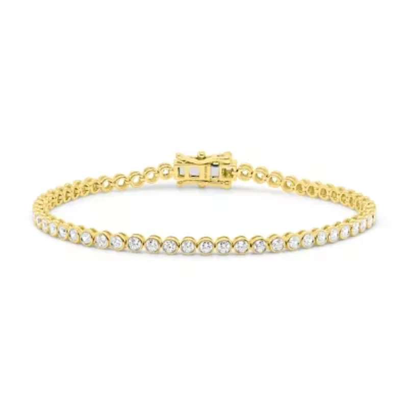 Lab Created 2CTW Grown Diamond Tennis Bracelet Gold Plated Sterling Silver