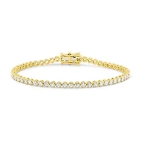 Lab Created 2CTW Grown Diamond Tennis Bracelet Gold Plated Sterling Silver