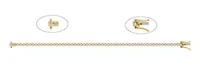 Lab Created 2CTW Grown Diamond Tennis Bracelet Gold Plated Sterling Silver