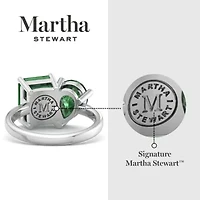 Lab Created Martha Stewart Carat Emerald Two Stone Ring Sterling Silver
