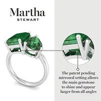 Lab Created Martha Stewart Carat Emerald Two Stone Ring Sterling Silver