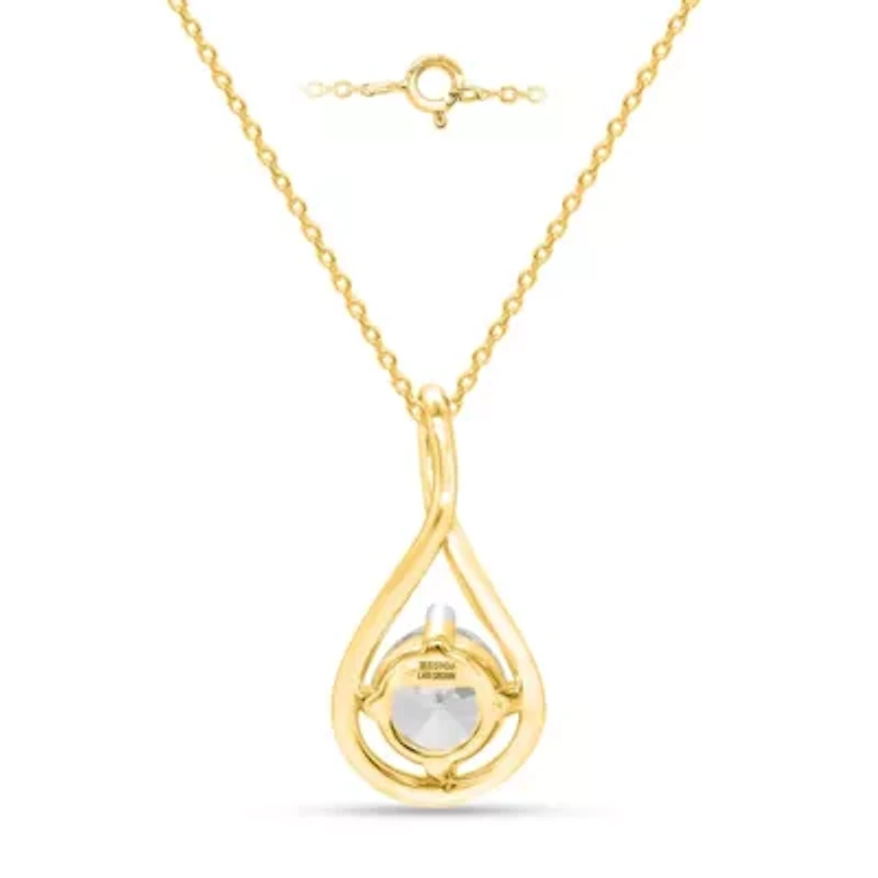 Lab Created 1CTW Grown Diamond Solitaire Pendant Gold Plated Sterling Silver