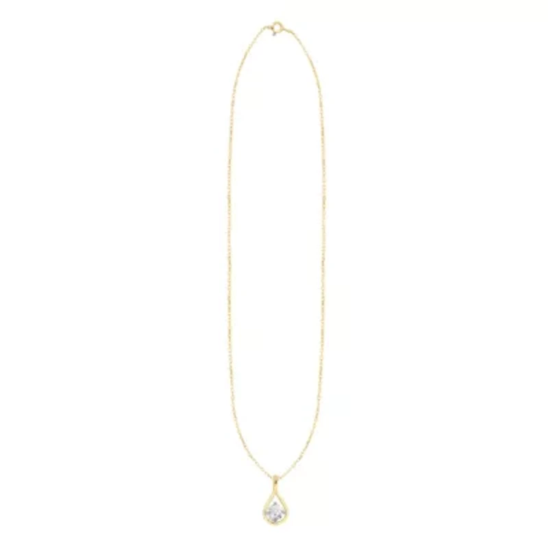 Lab Created 1CTW Grown Diamond Solitaire Pendant Gold Plated Sterling Silver