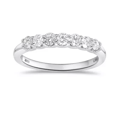 Lab Created 1/2CTW Grown Diamond Band Ring Sterling Silver