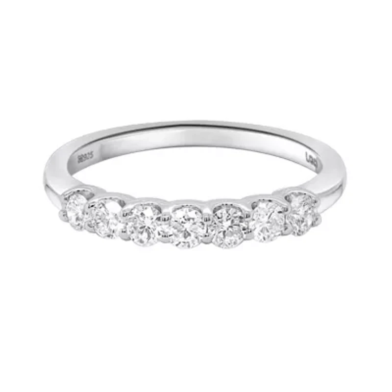 Lab Created 1/2CTW Grown Diamond Band Ring Sterling Silver