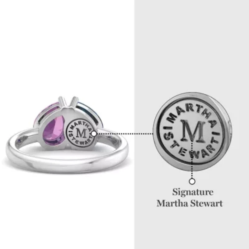 Lab Created Martha Stewart / Carat Sapphire and Blue Topaz Two Stone Ring Sterling Silver