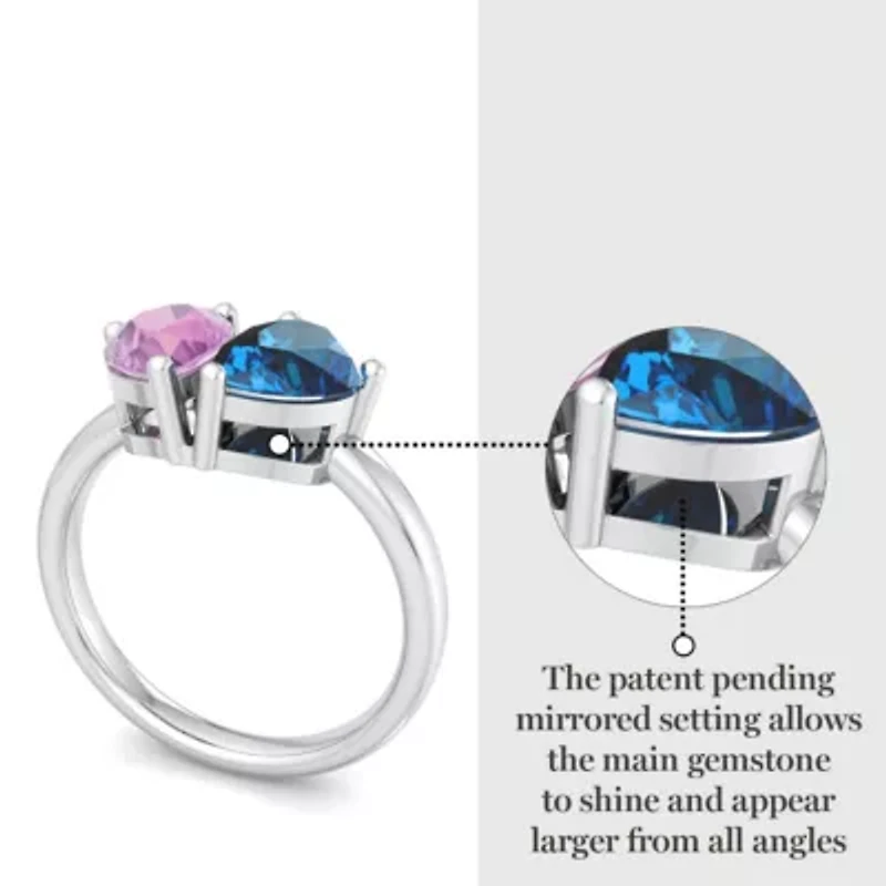 Lab Created Martha Stewart / Carat Sapphire and Blue Topaz Two Stone Ring Sterling Silver