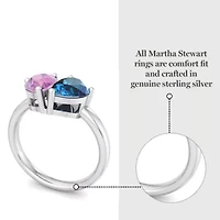 Lab Created Martha Stewart / Carat Sapphire and Blue Topaz Two Stone Ring Sterling Silver