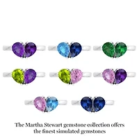Lab Created Martha Stewart / Carat Sapphire and Blue Topaz Two Stone Ring Sterling Silver