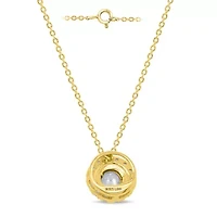 Lab Created 1/4CTW Grown Diamond Solitaire Pendant with Halo Sterling Silver