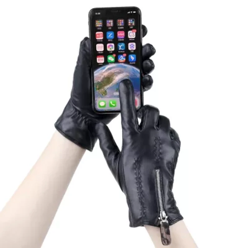 Women's Leather Touch Screen Gloves