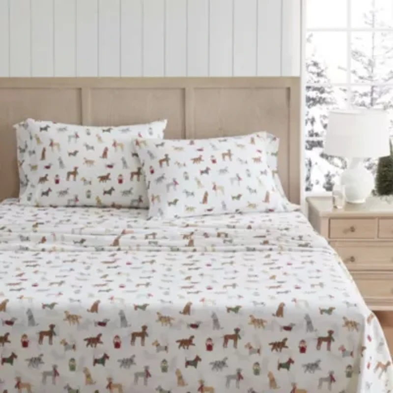 Holiday Pups Cotton Sheet Set