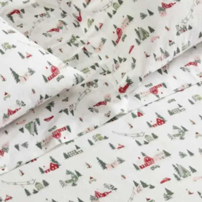 Ski Village Cotton Sheet Set