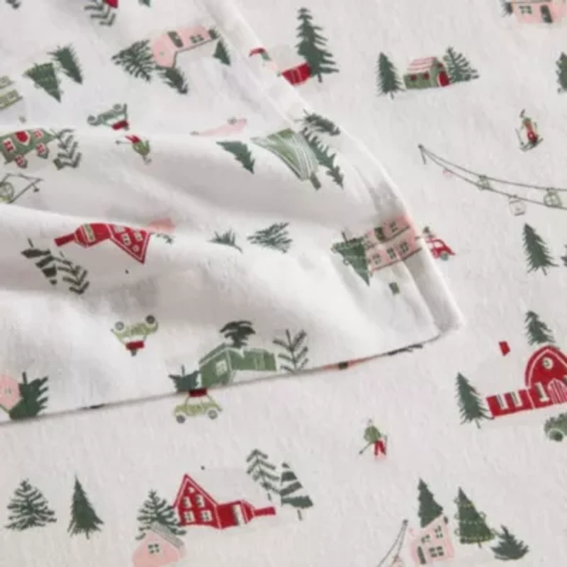 Ski Village Cotton Sheet Set
