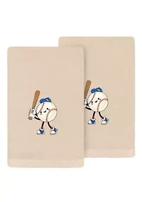 Baseball Player Hand Towels Set of 2