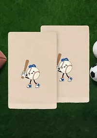 Baseball Player Hand Towels Set of 2
