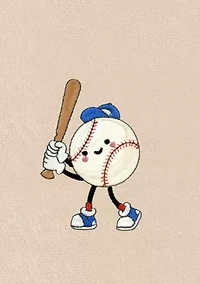 Baseball Player Hand Towels Set of 2