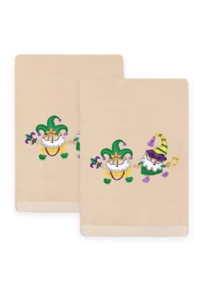Mardi Gras GNOMES Hand Towels Set of 2