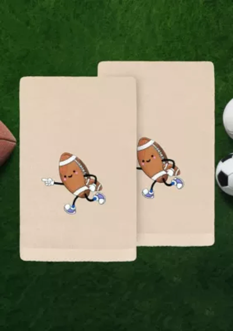 Football Player Hand Towels Set of 2