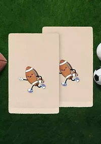 Football Player Hand Towels Set of 2