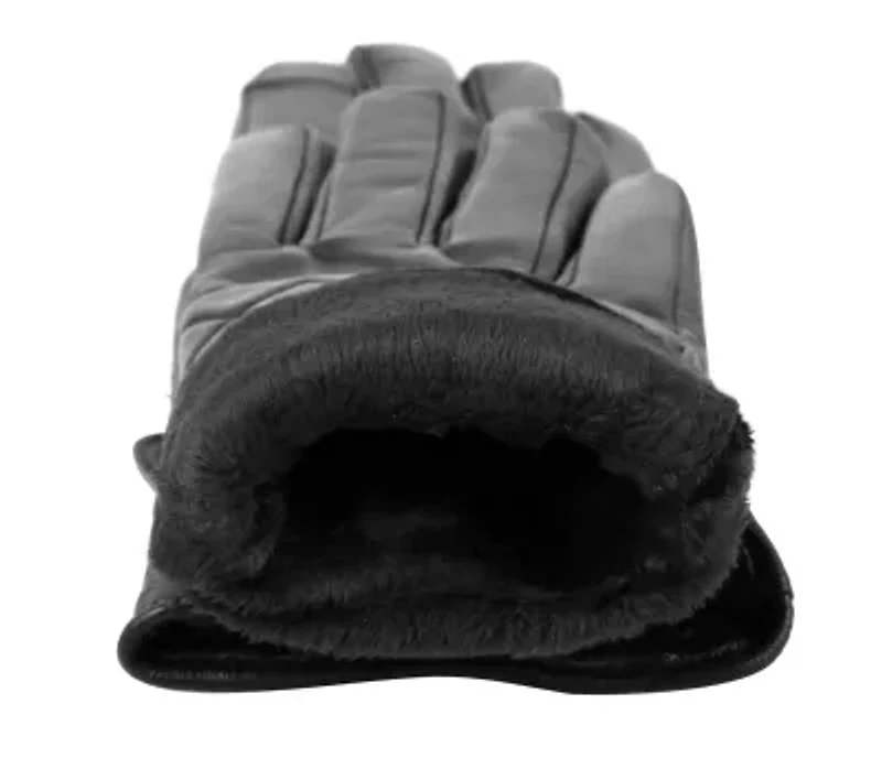 Women's Quilted Leather Touch Screen Gloves