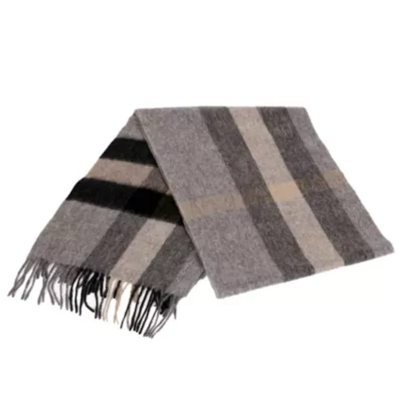 Classic Fringe Plaid Wool Scarf