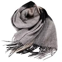 Classic Fringe Plaid Wool Scarf