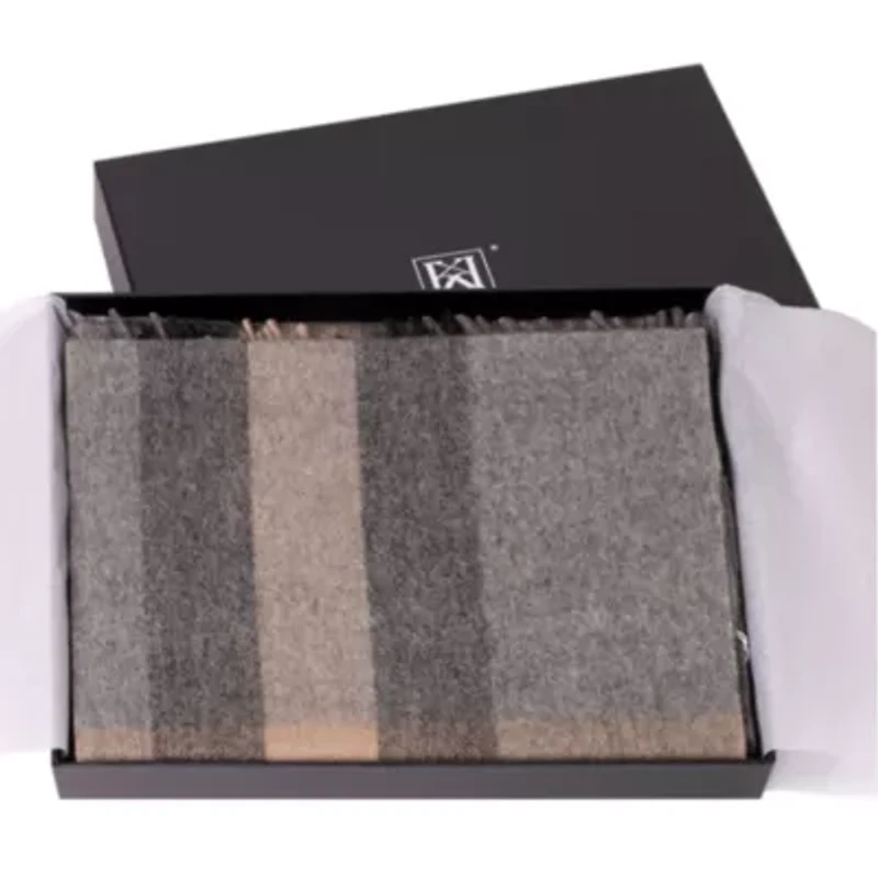 Classic Fringe Plaid Wool Scarf