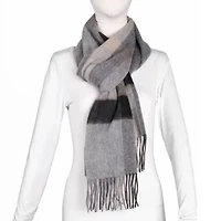 Classic Fringe Plaid Wool Scarf