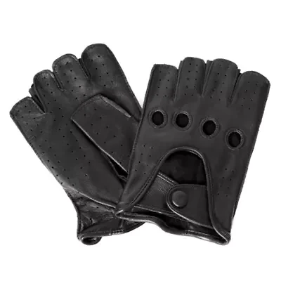 Women's Leather Fingerless Driving Gloves