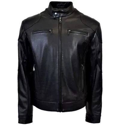Men's Genuine Leather Multi Pocket Jacket