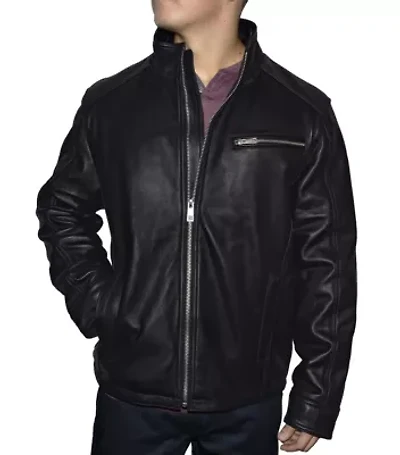Men's Lambskin Quilted Lined Racing Jacket