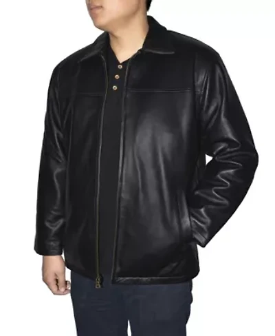 Men's Lambskin Leather Classic Bomber Jacket