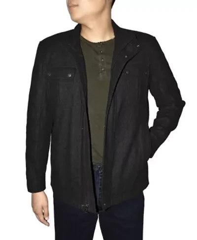 Men's Wool Blend Stand Up Collar Jacket