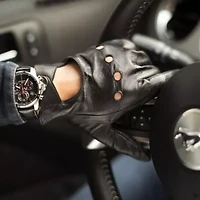 Men's Leather Touch Screen Driving Gloves
